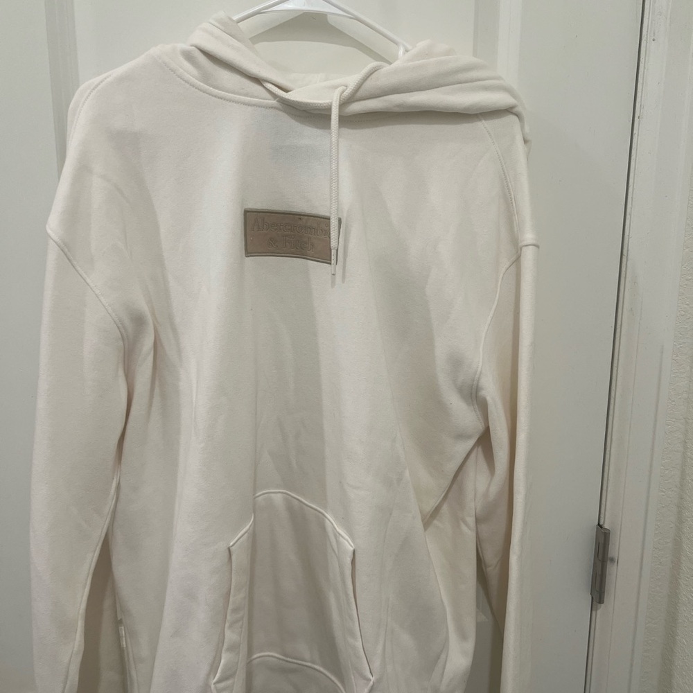 Two white coat bundle. Abercrombie & Fitch NWOT and Off-White Hoodie